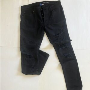 H&M- Skinny Black Distressed Men's Jeans